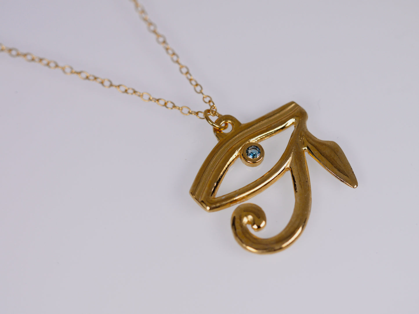 EYE OF HORUS Necklace - 22k Gold Vermeil & Sapphire