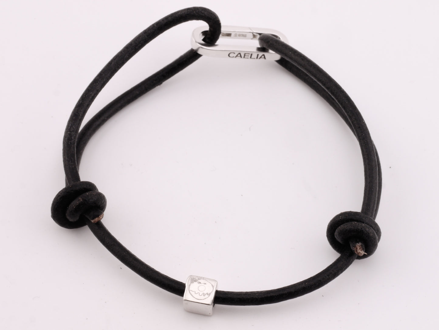 Personalised Hand Drawn Leather Slipknot Bracelet