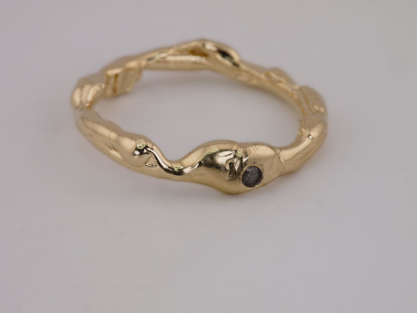 MOLTEN Ring with Salt & Pepper Diamond - 9k Gold