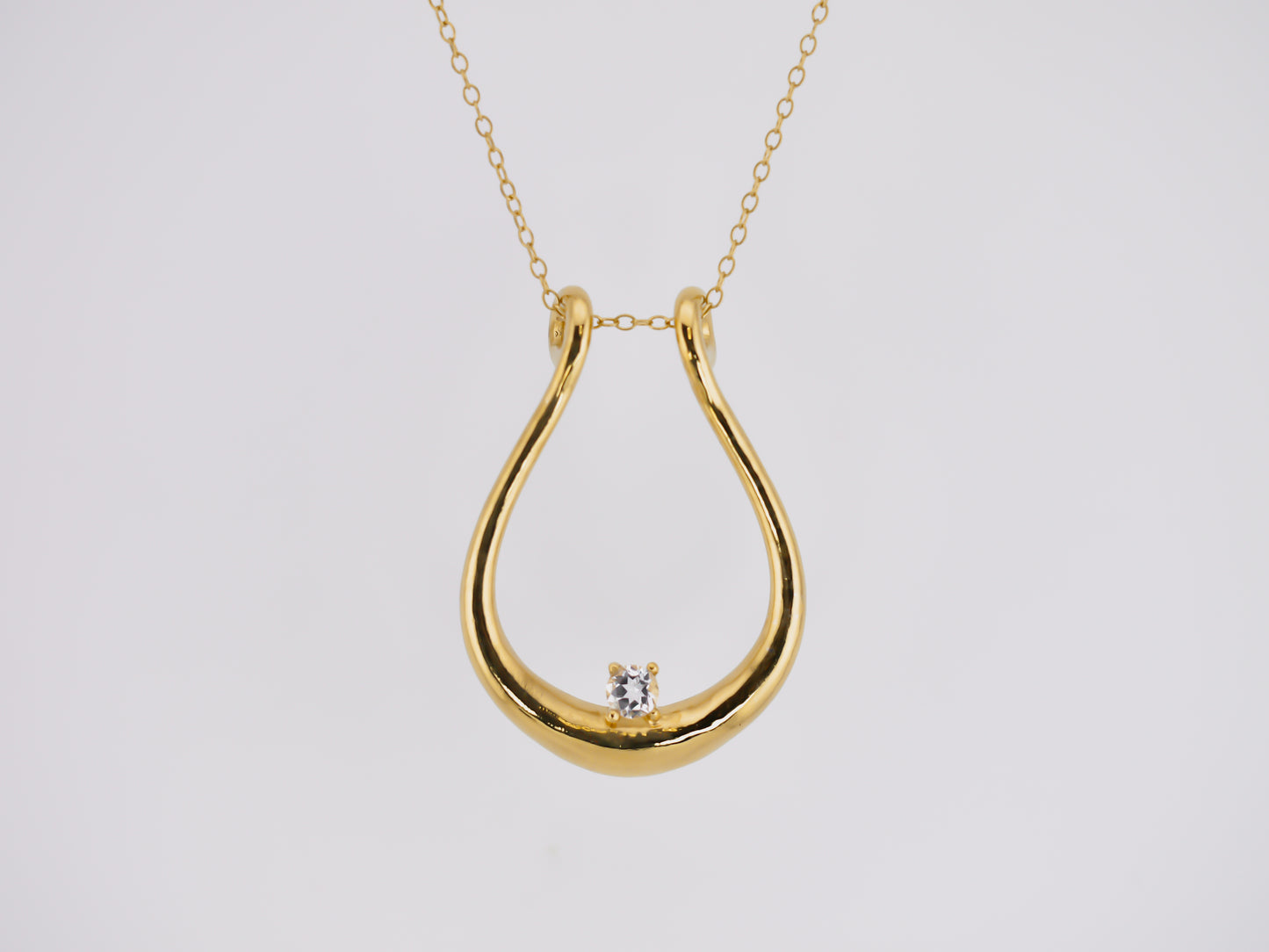 MEDEA II Ring Holder Necklace - White Topaz