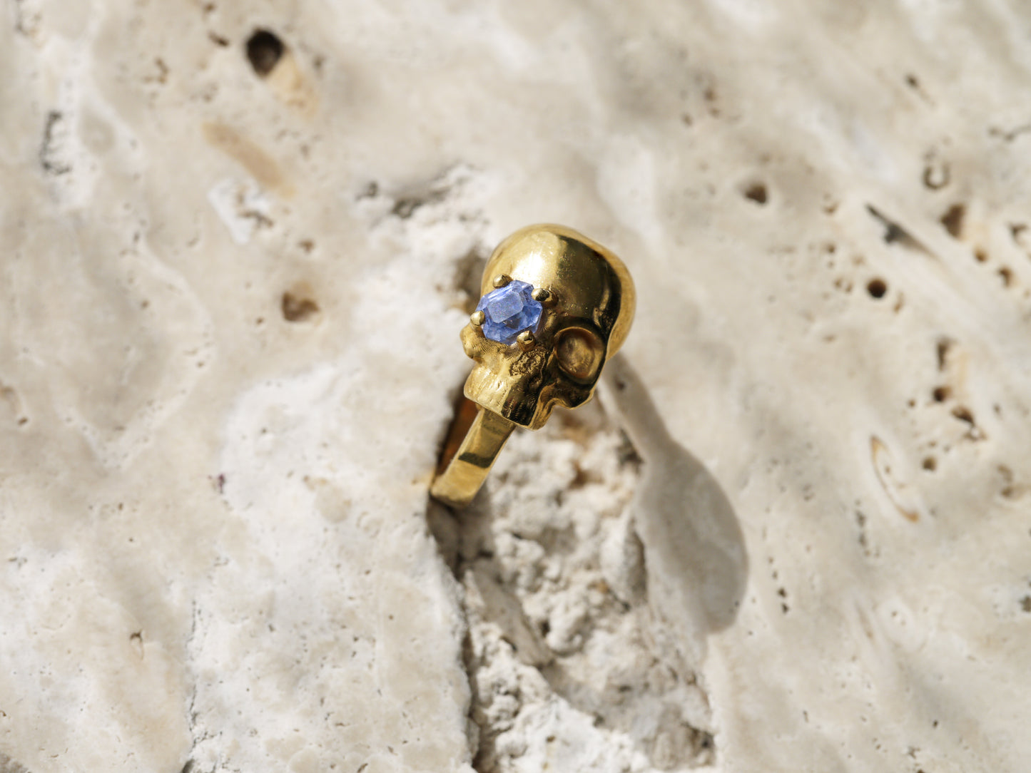 MORTALITY Dainty Skull Ring - 22k Gold Vermeil