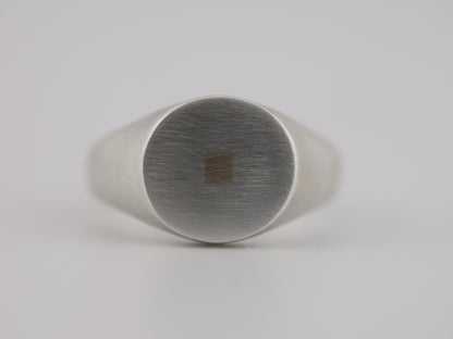 UNITY SQUARE Signet Ring - Sterling Silver & 9k Yellow Gold