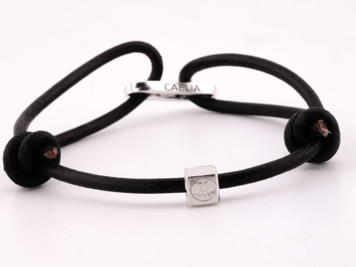 Personalised Hand Drawn Leather Slipknot Bracelet