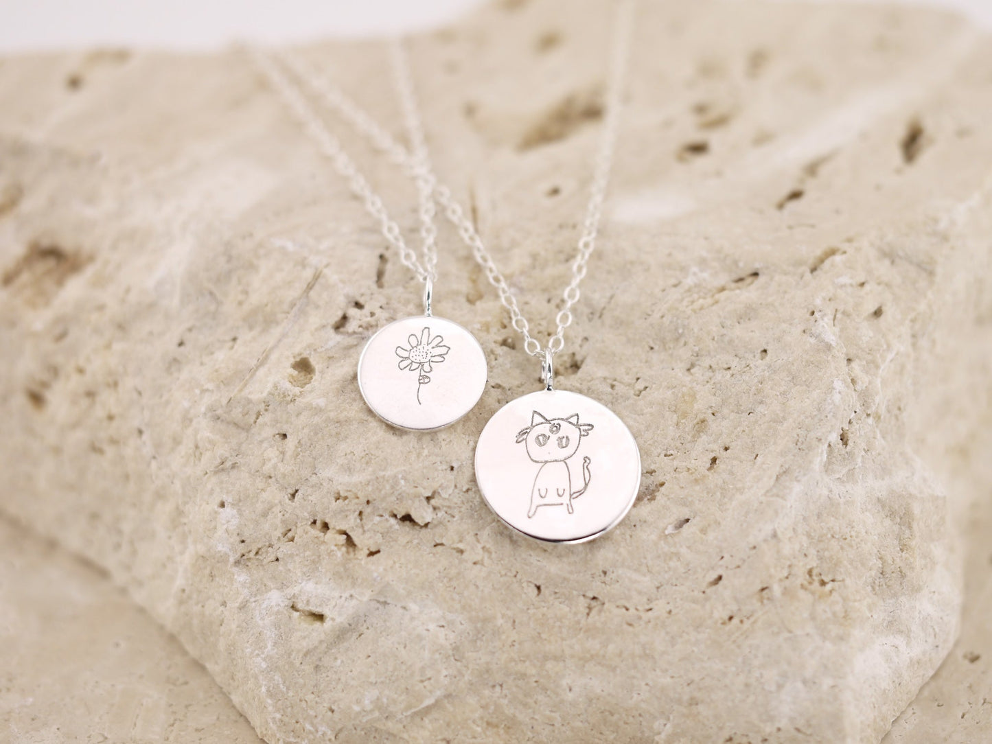 Personalised Hand Drawn Engraved Circle Charm Bracelet