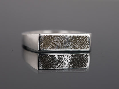 Narrow Signet Ring - Personalised Fingerprint
