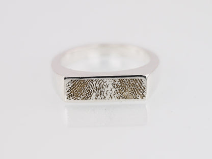 Narrow Signet Ring - Personalised Fingerprint