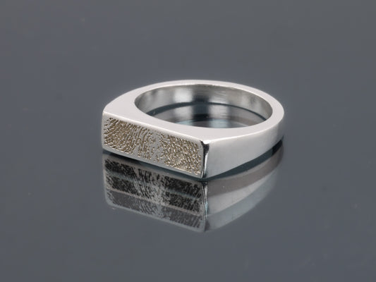 Narrow Signet Ring - Personalised Fingerprint