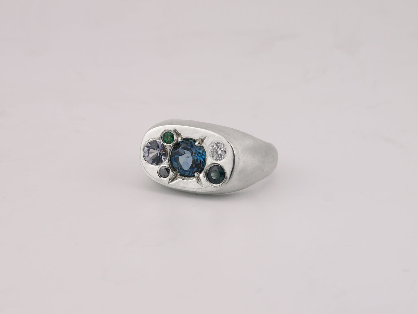 Cushion Signet Cluster Ring