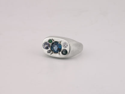 Cushion Signet Cluster Ring
