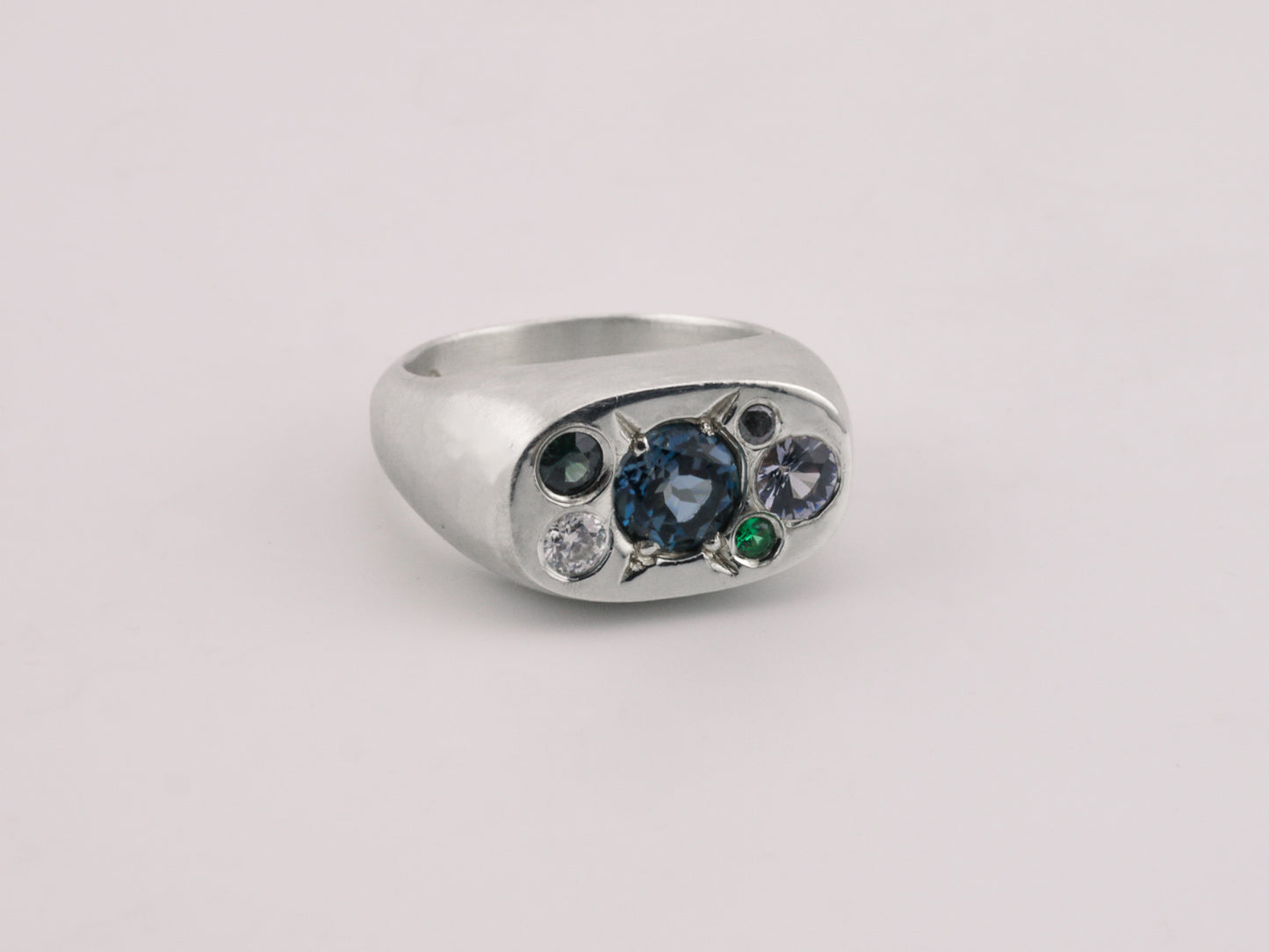 Cushion Signet Cluster Ring