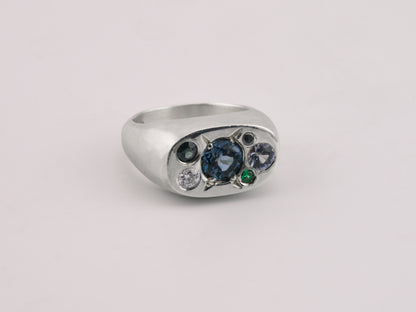 Cushion Signet Cluster Ring