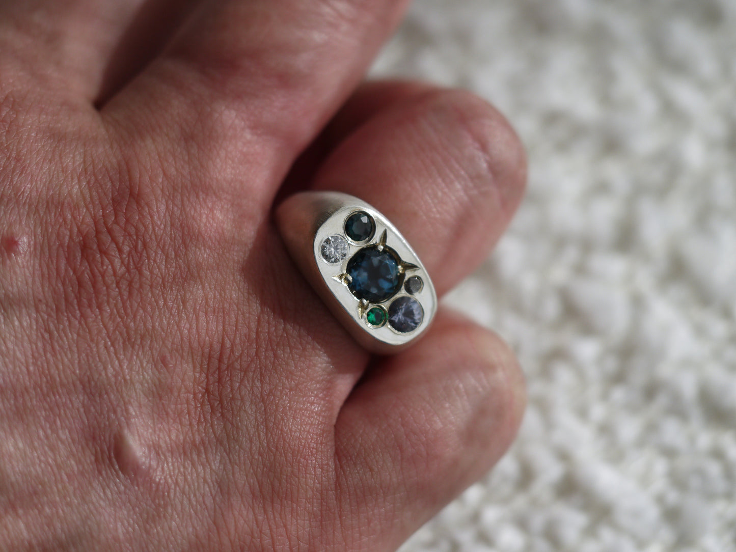 Cushion Signet Cluster Ring