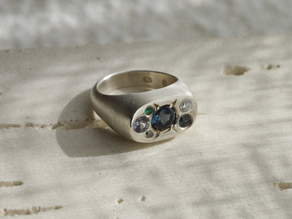 Cushion Signet Cluster Ring
