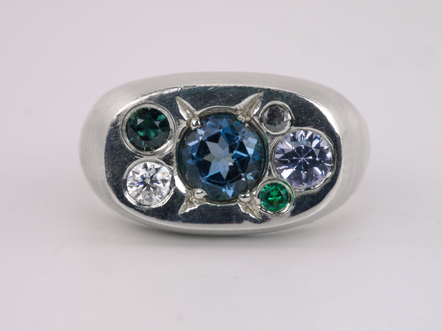 Cushion Signet Cluster Ring