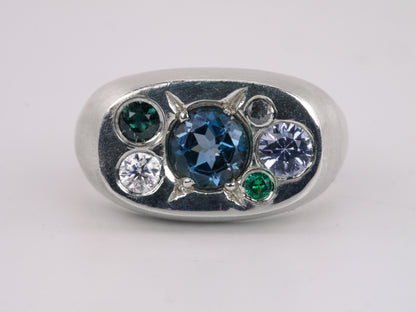 Cushion Signet Cluster Ring