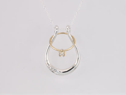 MEDEA III Ring Holder Necklace - Lab White Sapphires