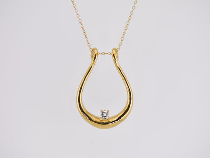 MEDEA II Ring Holder Necklace - White Topaz