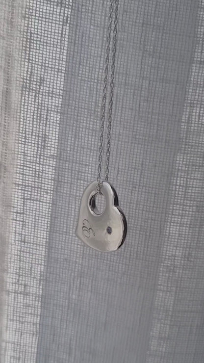 Personalised Engraved Puffy Heart Pendant Necklace