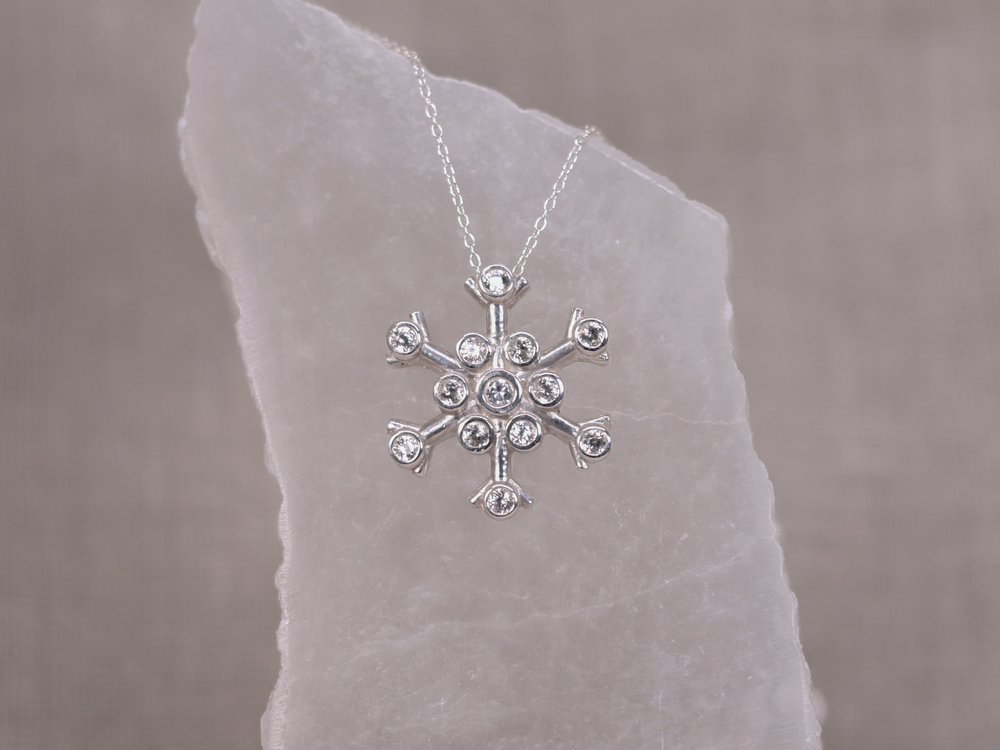 SNOWFLAKE Necklace - White Sapphires