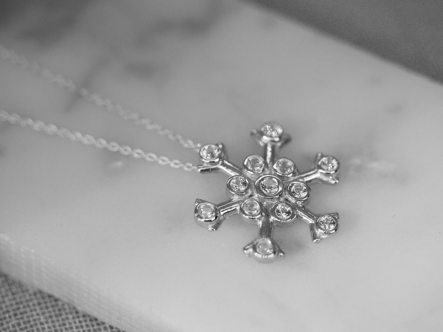 SNOWFLAKE Necklace - White Sapphires