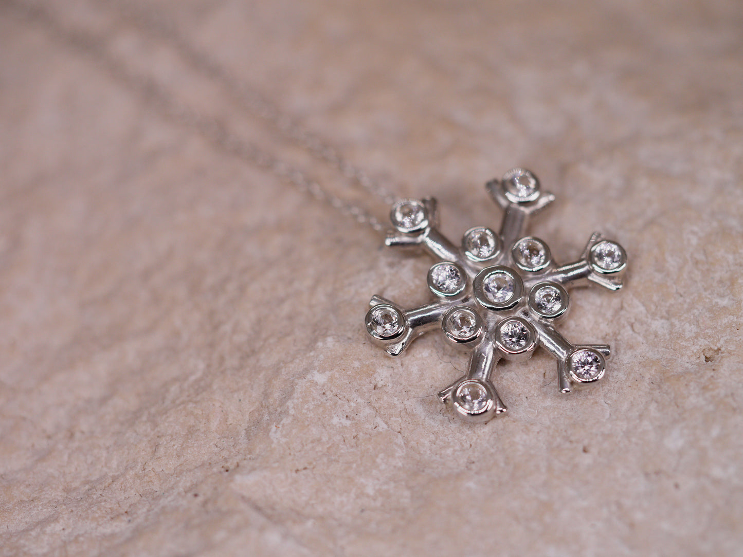 SNOWFLAKE Necklace - White Sapphires