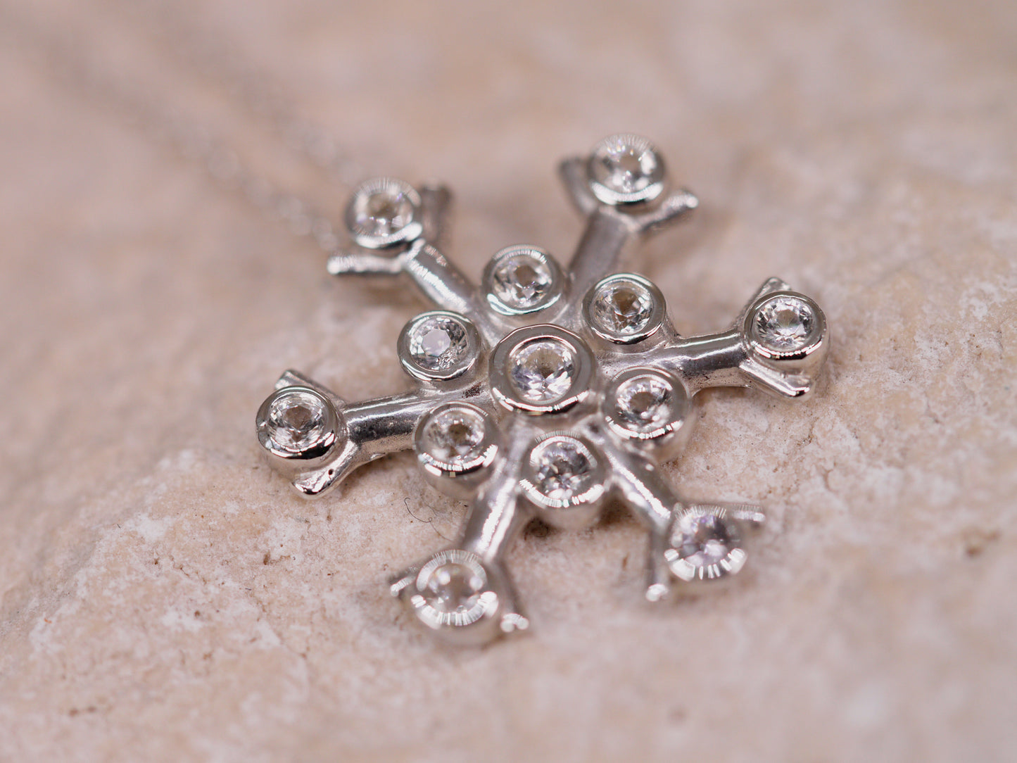 SNOWFLAKE Necklace - White Sapphires