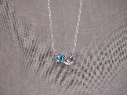 TOI ET MOI Necklace - Swiss Alps - Swiss Blue and White Topaz