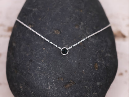 MINIMALIST MINI SOLITAIRE BEZEL Sliding Necklace