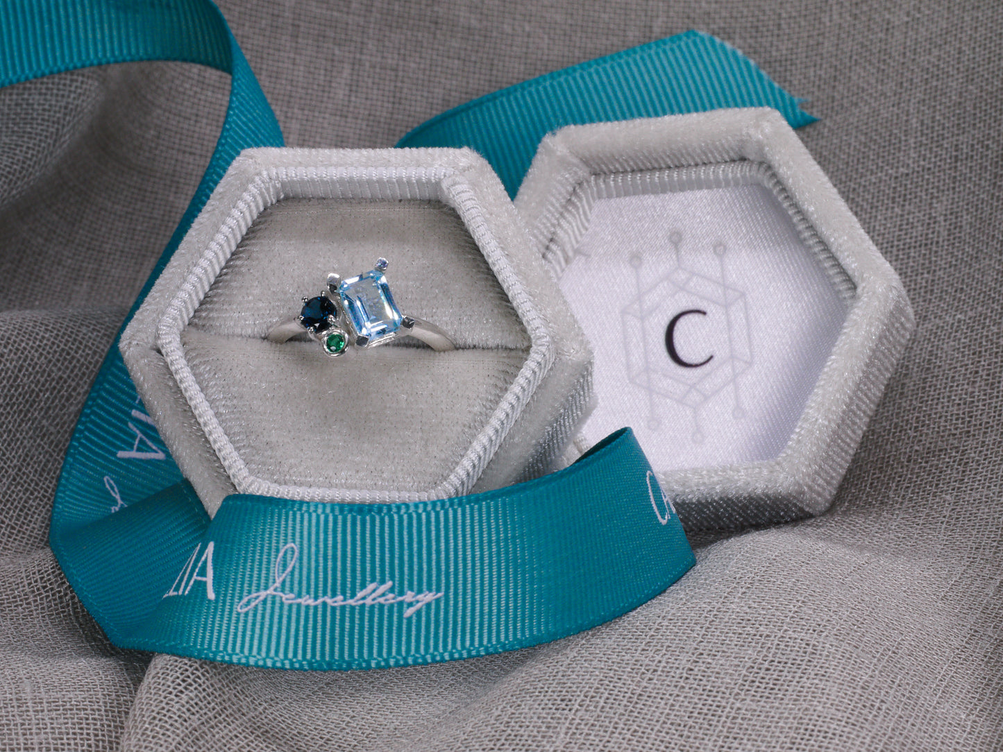 ESMERALDA Cluster Ring - Sky Blue Topaz