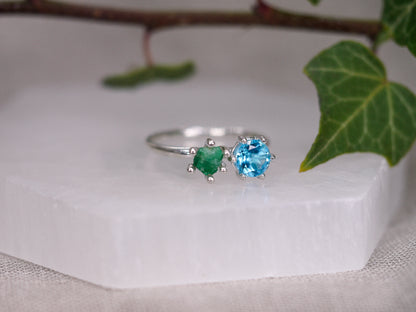 ARTEFACT Raw & Faceted Toi et Moi Ring