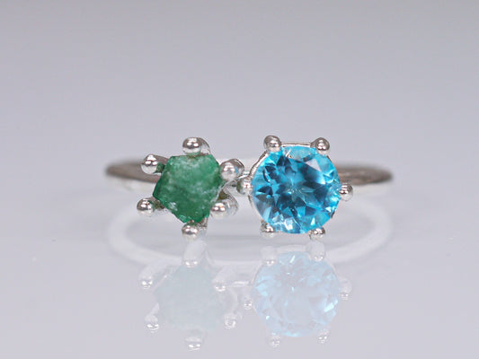 ARTEFACT Raw & Faceted Toi et Moi Ring