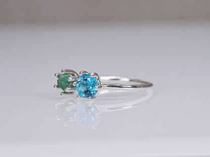 ARTEFACT Raw & Faceted Toi et Moi Ring