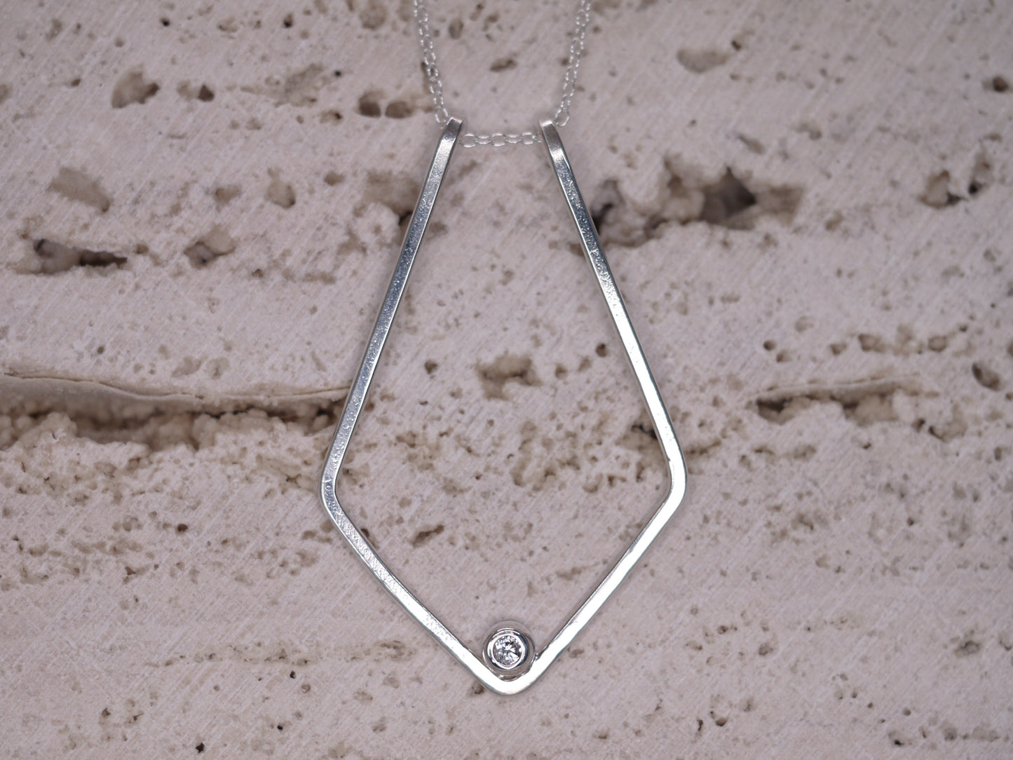 LYLA Ring Holder Necklace - White Sapphire