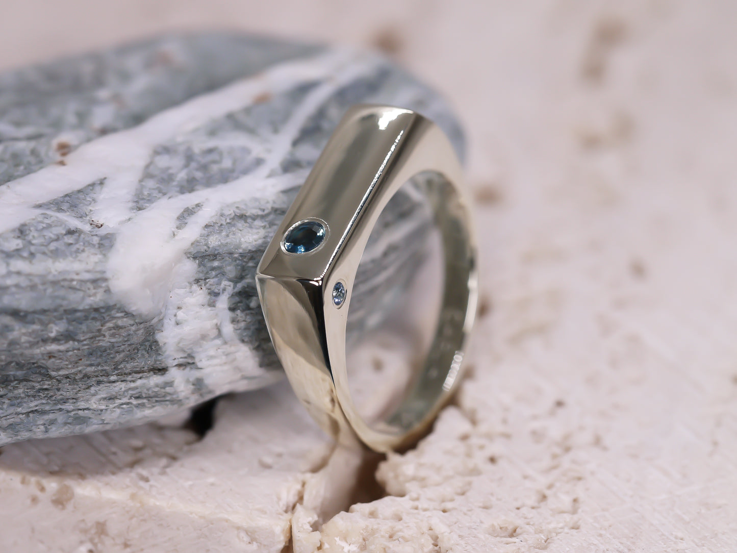 ADONIS Narrow Signet Ring - 9k Gold
