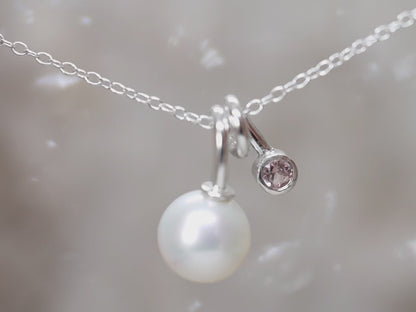 DROPS OF JUPITER Necklace - Freshwater Pearl & Pink Tourmaline